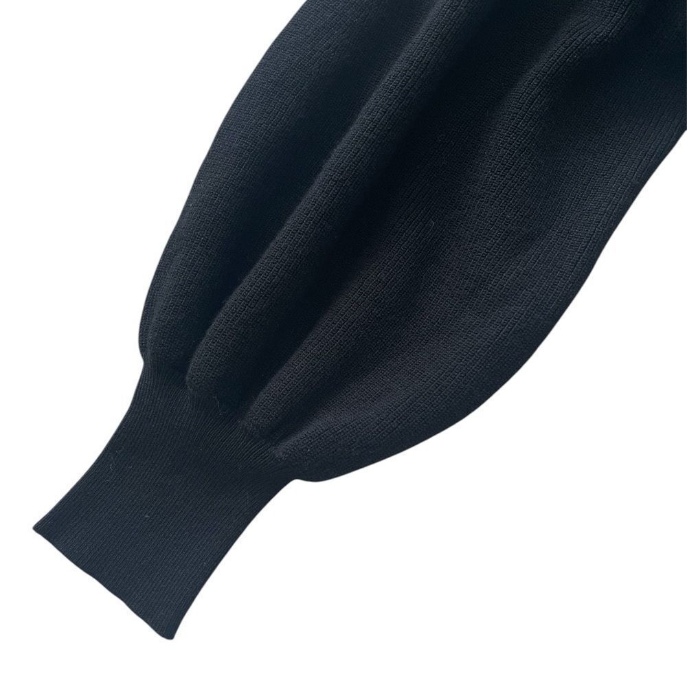 PINKO Black Knit Fit & Flare Dress Square Neck Balloon Sleeves Size Small NWT - Picture 9 of 15
